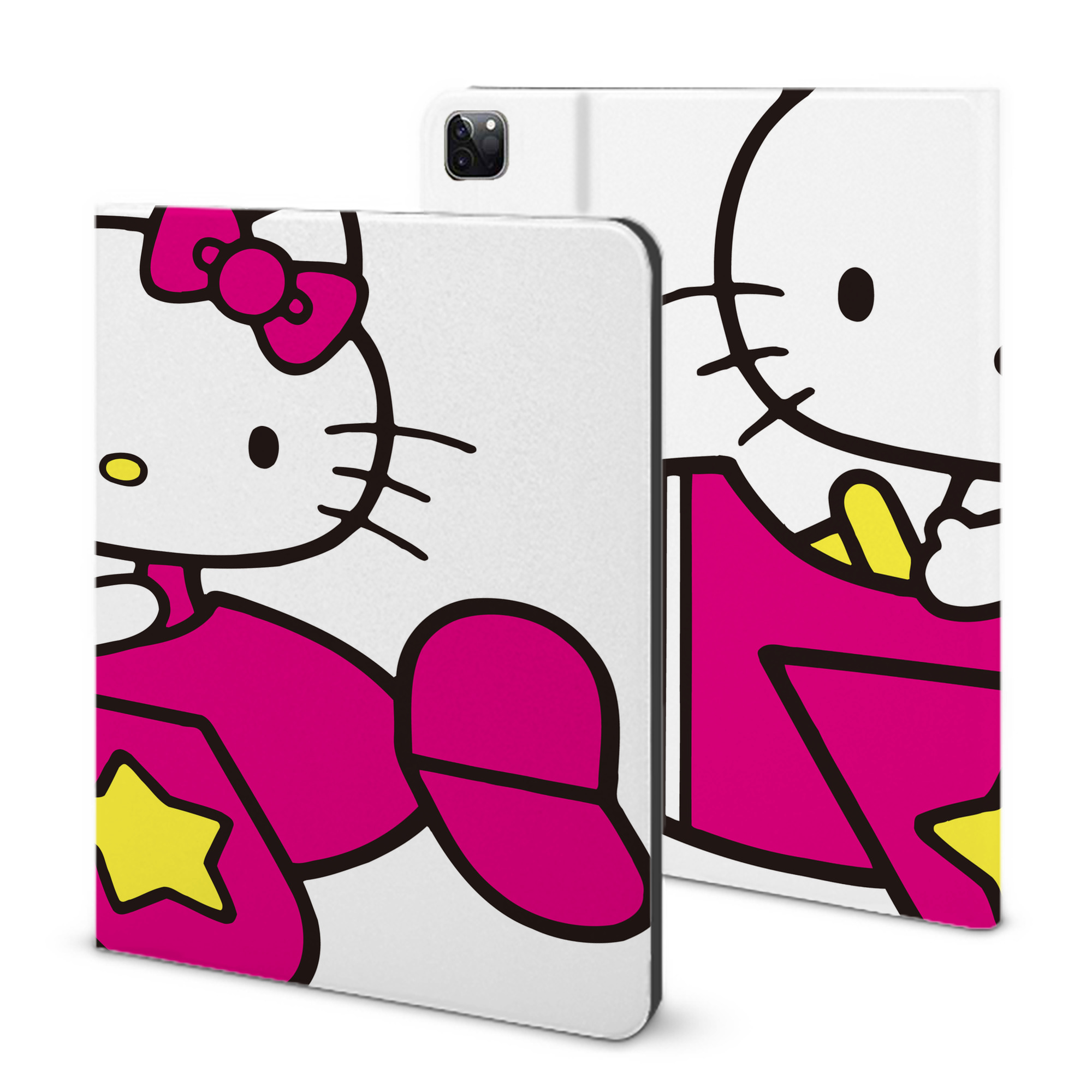 （画像用） Hello Kitty ハローキティ IPad ケース ブック型 PUレザー TPU 耐衝撃 軽量 薄型 ペン収納なし 全面保護 IPad 各モデル対応